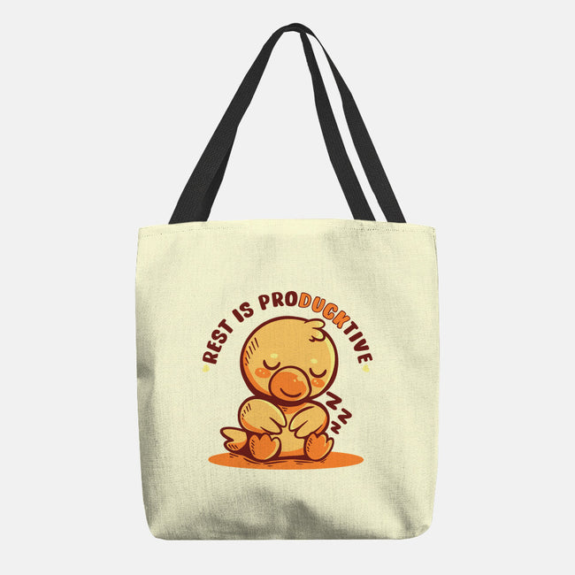 Rest Is ProDUCKtive-None-Basic Tote-Bag-TechraNova