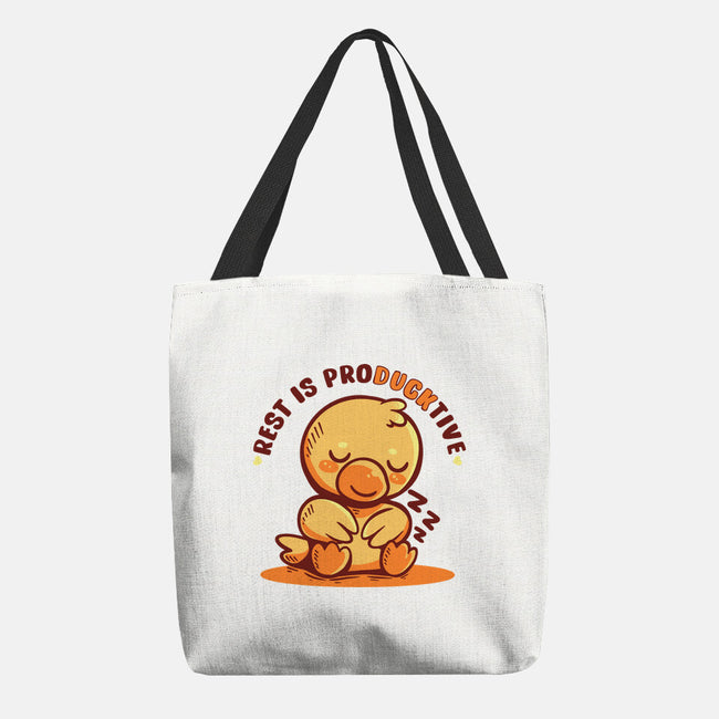 Rest Is ProDUCKtive-None-Basic Tote-Bag-TechraNova