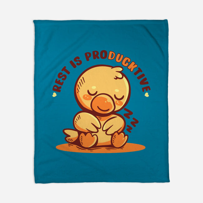 Rest Is ProDUCKtive-None-Fleece-Blanket-TechraNova