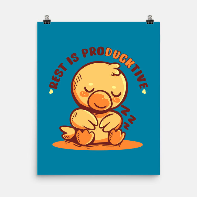 Rest Is ProDUCKtive-None-Matte-Poster-TechraNova