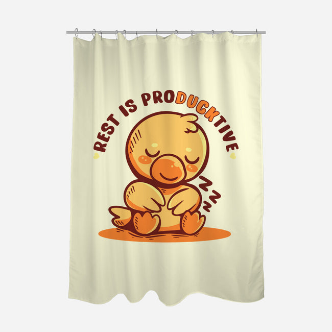 Rest Is ProDUCKtive-None-Polyester-Shower Curtain-TechraNova