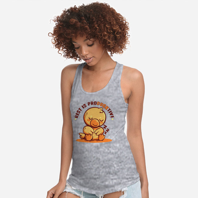 Rest Is ProDUCKtive-Womens-Racerback-Tank-TechraNova