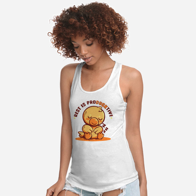 Rest Is ProDUCKtive-Womens-Racerback-Tank-TechraNova