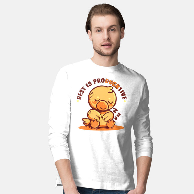 Rest Is ProDUCKtive-Mens-Long Sleeved-Tee-TechraNova