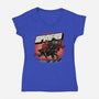 New York City Spiders-Womens-V-Neck-Tee-glitchygorilla