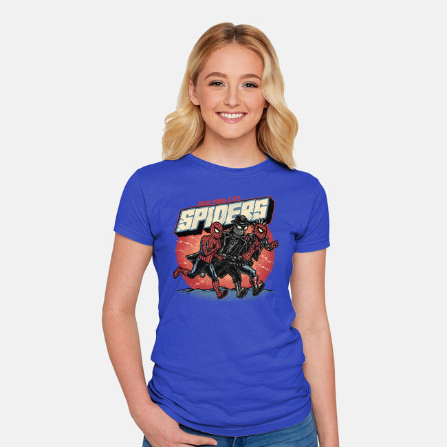 New York City Spiders-Womens-Fitted-Tee-glitchygorilla