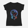 Dragon And Dreamer Moonlight-Womens-V-Neck-Tee-Astrobot Invention