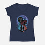 Dragon And Dreamer Moonlight-Womens-V-Neck-Tee-Astrobot Invention