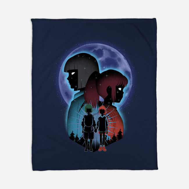 Dragon And Dreamer Moonlight-None-Fleece-Blanket-Astrobot Invention