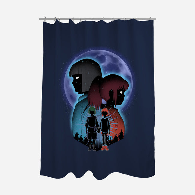 Dragon And Dreamer Moonlight-None-Polyester-Shower Curtain-Astrobot Invention