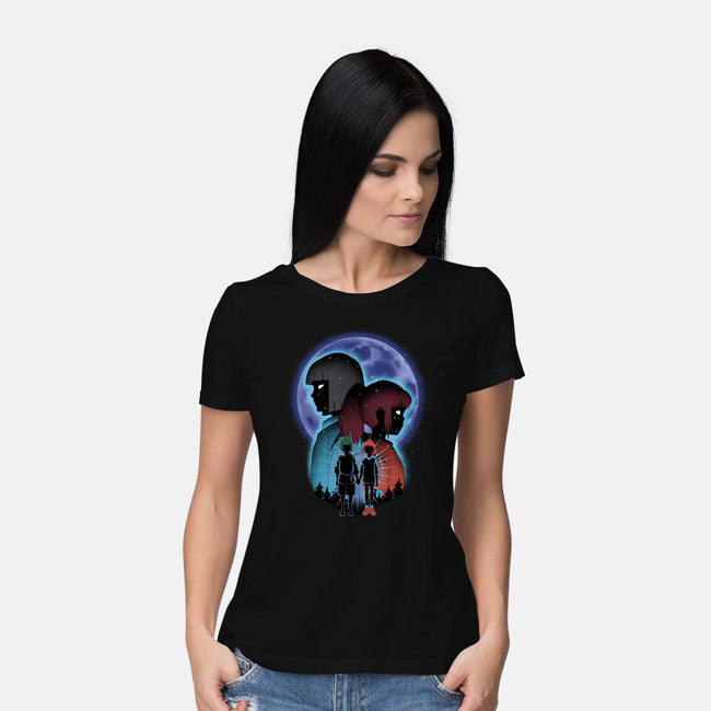 Dragon And Dreamer Moonlight-Womens-Basic-Tee-Astrobot Invention