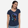Dragon And Dreamer Moonlight-Womens-V-Neck-Tee-Astrobot Invention