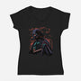 Dark Lord Nightsky Lineart-Womens-V-Neck-Tee-Astrobot Invention