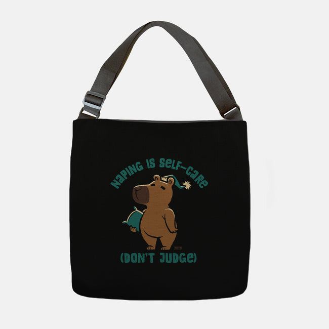 Napping Is Selfcare-None-Adjustable Tote-Bag-worlddominationforcats