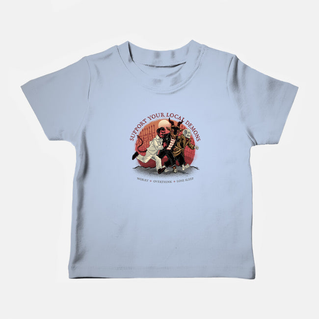 Support Your Local Demons-Baby-Basic-Tee-glitchygorilla