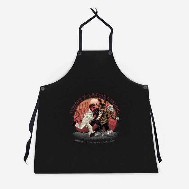 Support Your Local Demons-Unisex-Kitchen-Apron-glitchygorilla