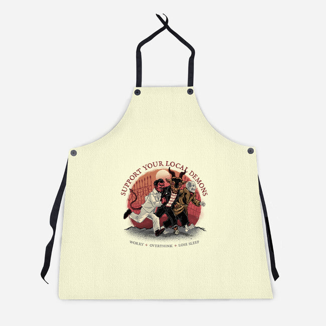 Support Your Local Demons-Unisex-Kitchen-Apron-glitchygorilla