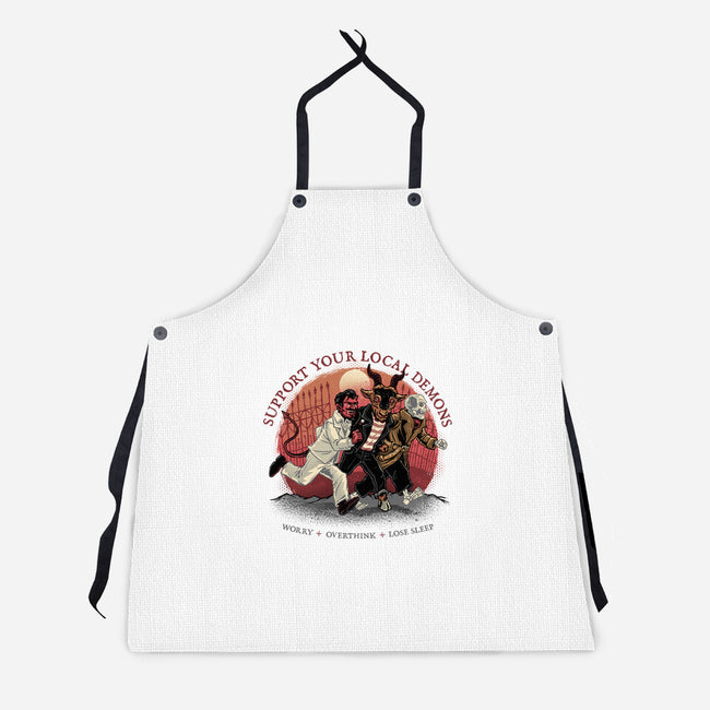 Support Your Local Demons-Unisex-Kitchen-Apron-glitchygorilla