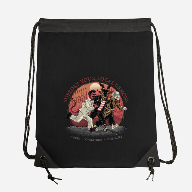 Support Your Local Demons-None-Drawstring-Bag-glitchygorilla