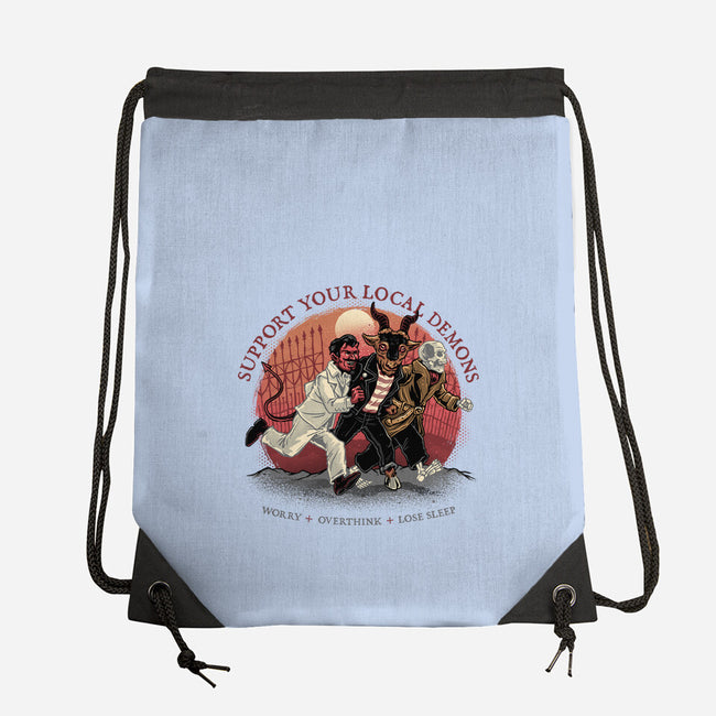 Support Your Local Demons-None-Drawstring-Bag-glitchygorilla