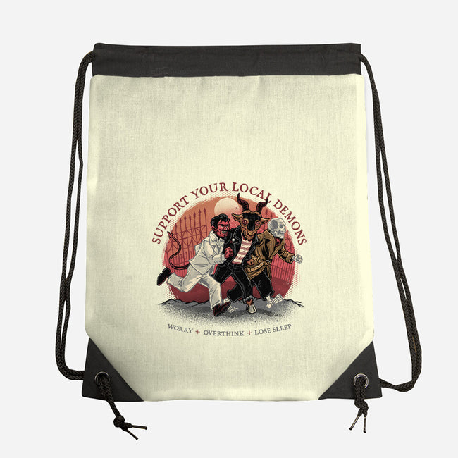 Support Your Local Demons-None-Drawstring-Bag-glitchygorilla
