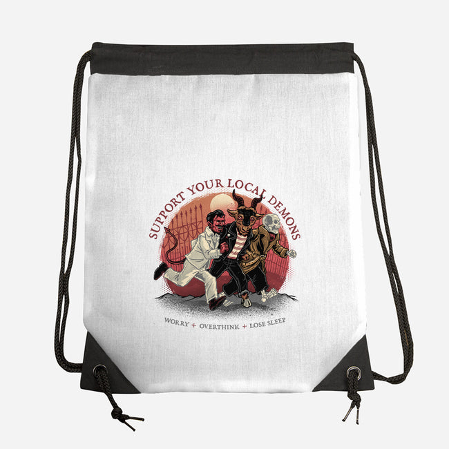 Support Your Local Demons-None-Drawstring-Bag-glitchygorilla