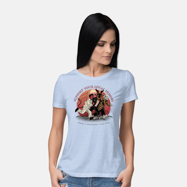 Support Your Local Demons-Womens-Basic-Tee-glitchygorilla