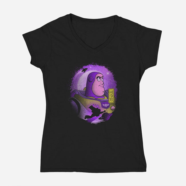 The Space Ranger-Womens-V-Neck-Tee-grevalra