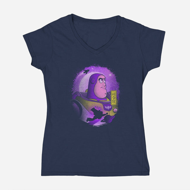 The Space Ranger-Womens-V-Neck-Tee-grevalra