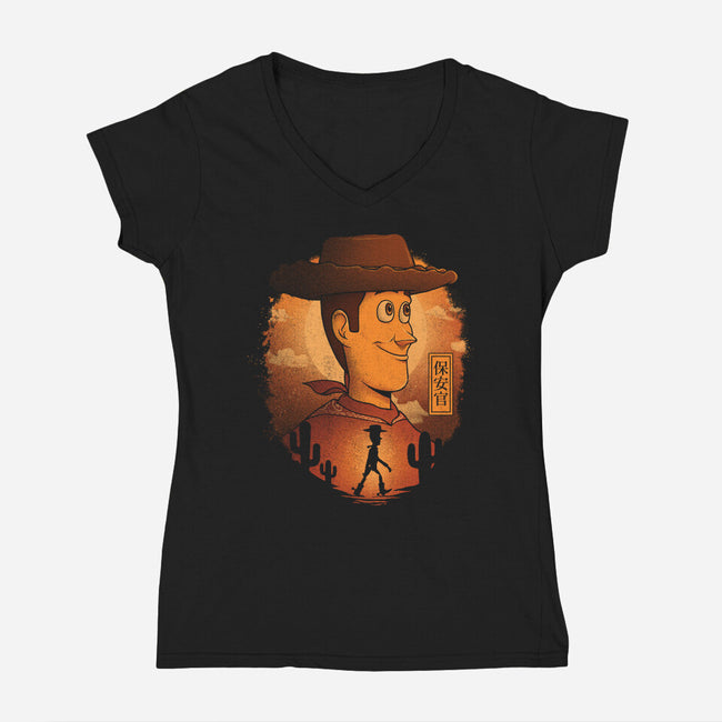 The Sheriff-Womens-V-Neck-Tee-grevalra