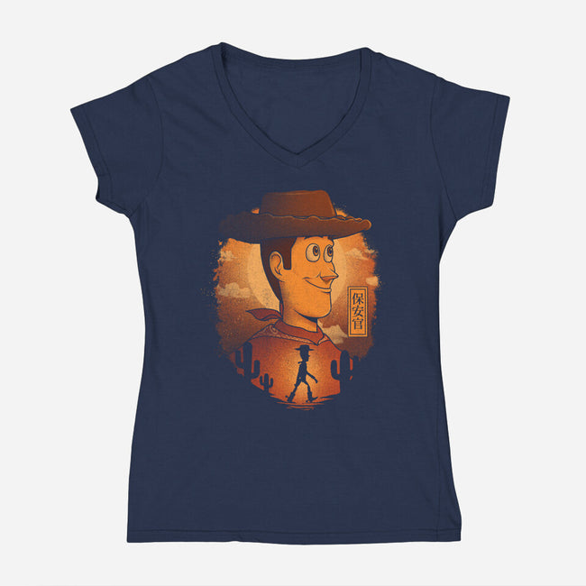 The Sheriff-Womens-V-Neck-Tee-grevalra