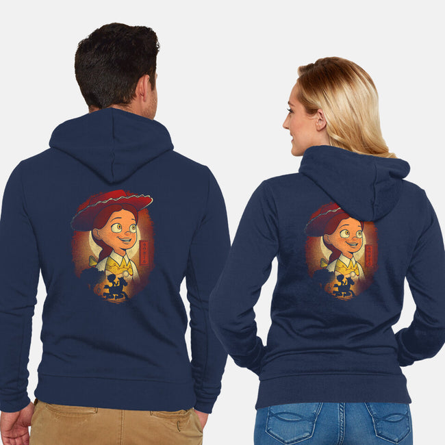 The Cowgirl-Unisex-Zip-Up-Sweatshirt-grevalra