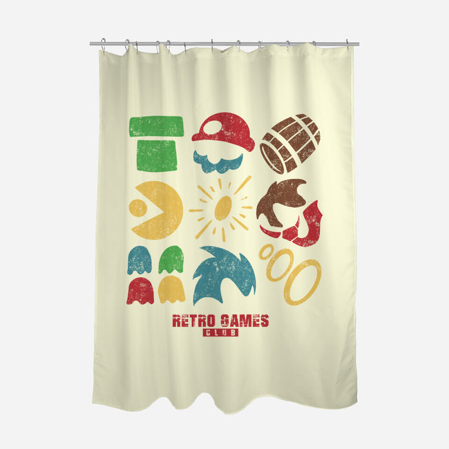 Retro Games Club-None-Polyester-Shower Curtain-spoilerinc