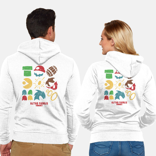 Retro Games Club-Unisex-Zip-Up-Sweatshirt-spoilerinc