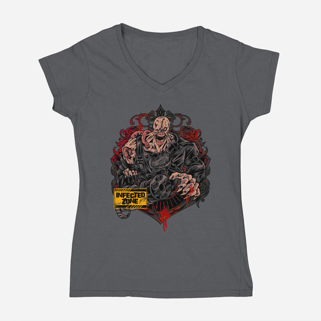 Big Monster-Womens-V-Neck-Tee-spoilerinc