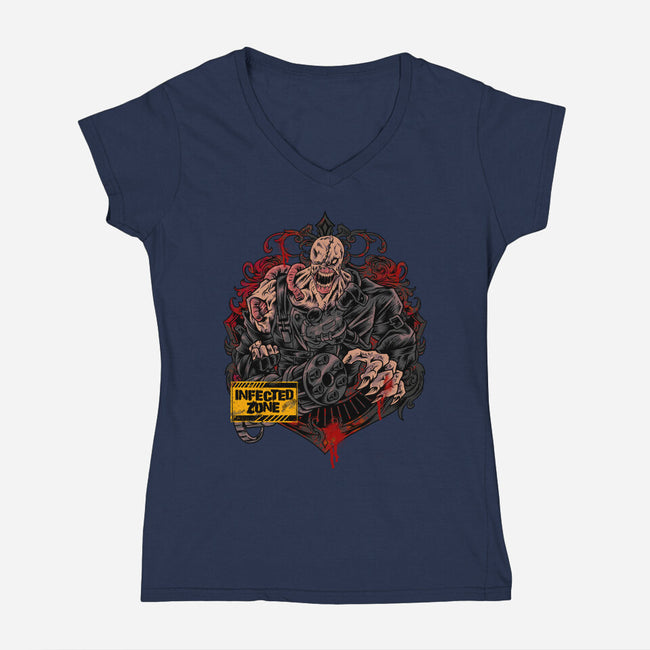 Big Monster-Womens-V-Neck-Tee-spoilerinc