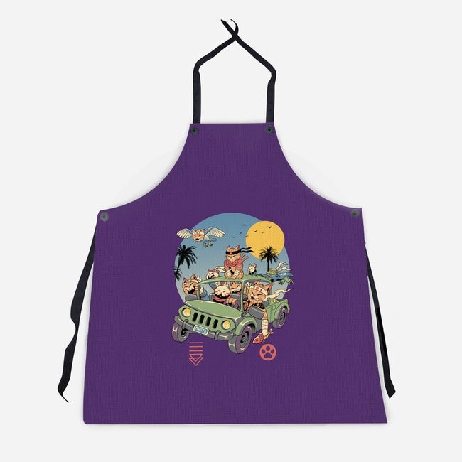 Meowsters Road Trip-Unisex-Kitchen-Apron-vp021