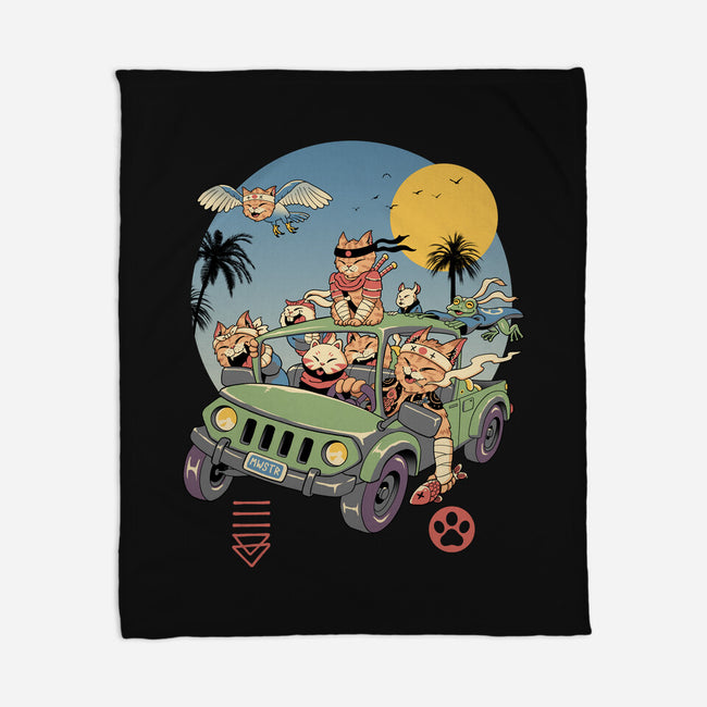 Meowsters Road Trip-None-Fleece-Blanket-vp021