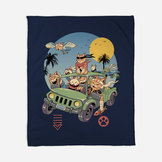 Meowsters Road Trip-None-Fleece-Blanket-vp021