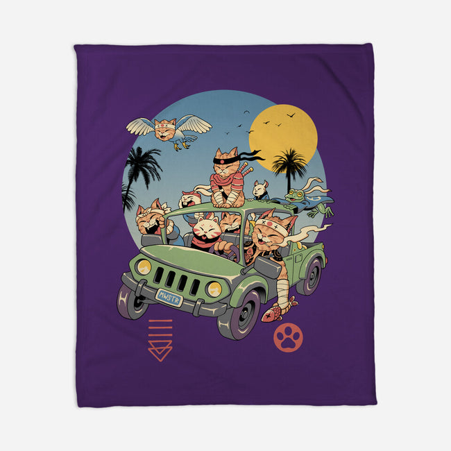 Meowsters Road Trip-None-Fleece-Blanket-vp021