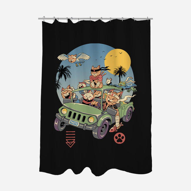 Meowsters Road Trip-None-Polyester-Shower Curtain-vp021