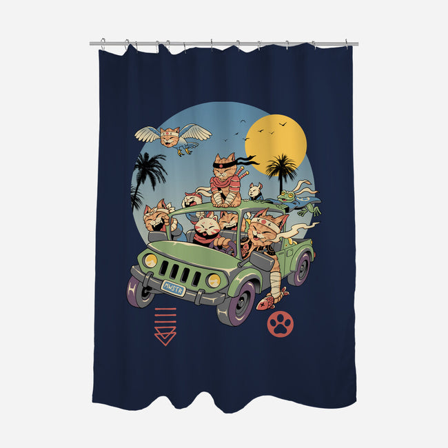 Meowsters Road Trip-None-Polyester-Shower Curtain-vp021