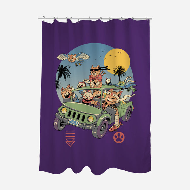Meowsters Road Trip-None-Polyester-Shower Curtain-vp021