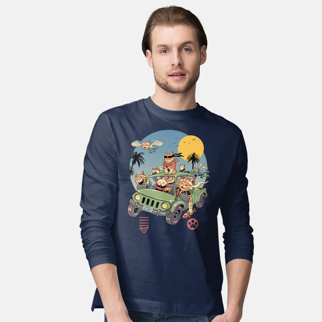 Meowsters Road Trip-Mens-Long Sleeved-Tee-vp021