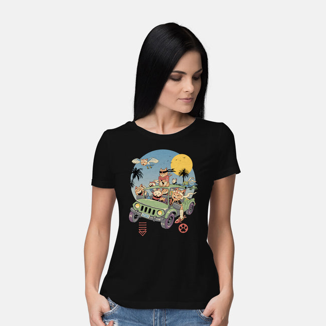 Meowsters Road Trip-Womens-Basic-Tee-vp021