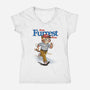 Run Furrest Run-Womens-V-Neck-Tee-dandingeroz