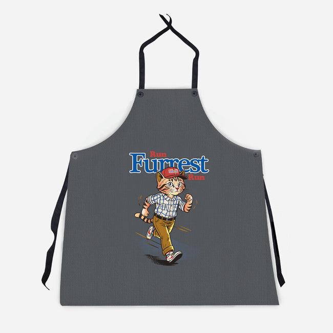 Run Furrest Run-Unisex-Kitchen-Apron-dandingeroz