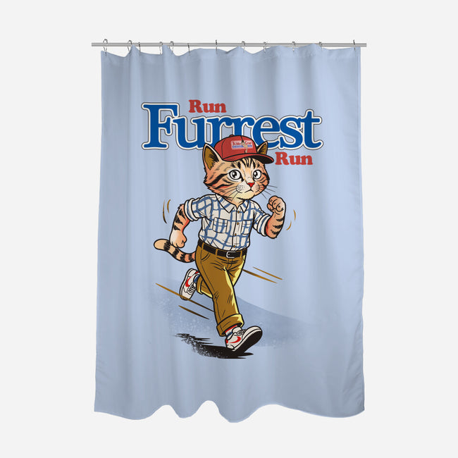 Run Furrest Run-None-Polyester-Shower Curtain-dandingeroz
