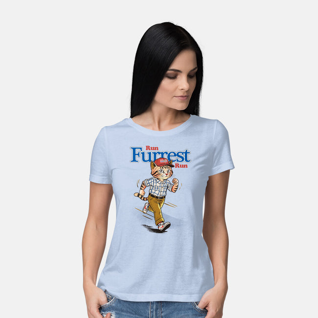 Run Furrest Run-Womens-Basic-Tee-dandingeroz