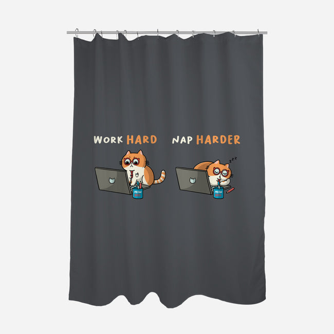 Work Hard Nap Harder-None-Polyester-Shower Curtain-Freecheese